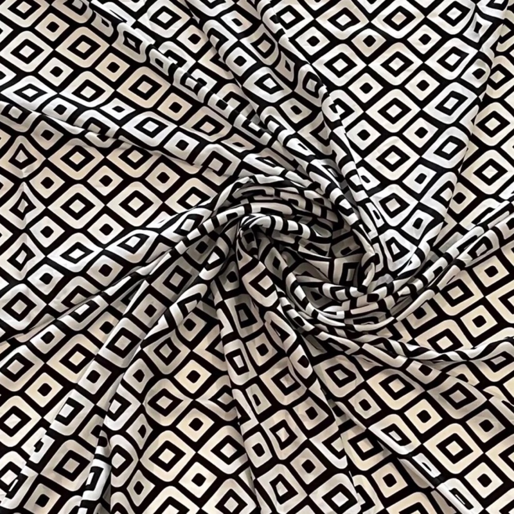 Geometric Black and White Fabric